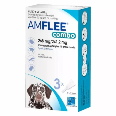 AMFLEE combo 268/241,2mg Lsg.z.Auf.f.Hunde 20-40kg, 3 vnt