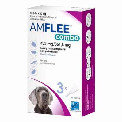 Amflee combo 402/361,8 mg užtepamas tirpalas šunims, sveriantiems virš 40 kg, 3 vnt Amflee combo 402/361,8 mg užtepamas tirpalas šunims, sveriantiems virš 40 kg, 3 vnt