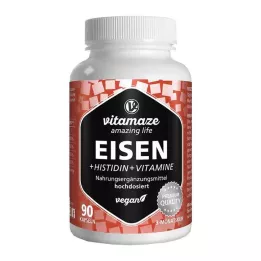 EISEN 20 mg + histidinas + vitaminai C/B9/B12, 90 kapsulių
