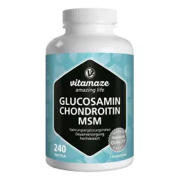 GLUCOSAMIN CHONDROITIN MSM Vitamino C kapsulės, 240 kapsulių