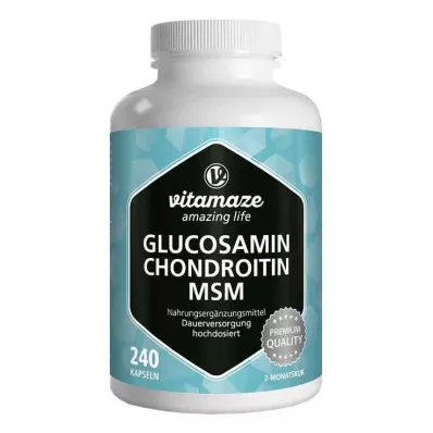 GLUCOSAMIN CHONDROITIN MSM Vitamino C kapsulės, 240 kapsulių