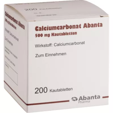 CALCIUMCARBONAT ABANTA 500 mg kramtomosios tabletės, 200 vnt