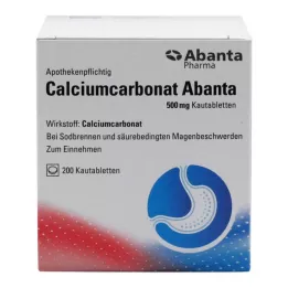Kalcio karbonatas Abanta 500 mg kramtomosios tabletės, 200 tablečių