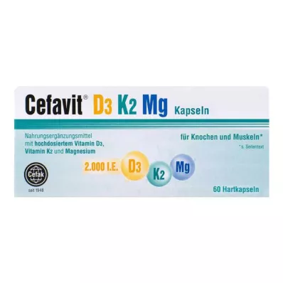 Cefavit D3 K2 Mg kietos kapsulės, 60 vnt Cefavit D3 K2 Mg kietos kapsulės, 60 vnt