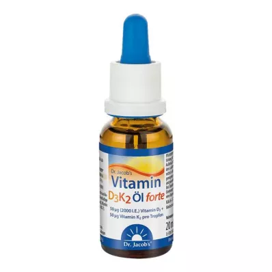 VITAMIN D3K2 aliejaus forte lašai, 20 ml