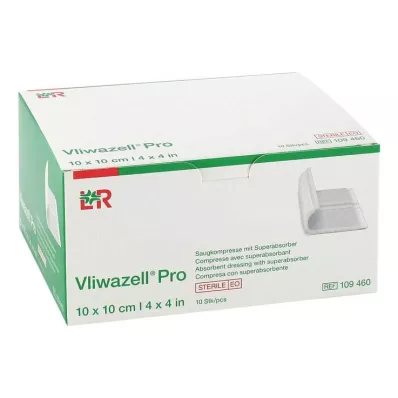 VLIWAZELL Pro superabsorb.compress.sterile 10x10 cm, 10 vnt