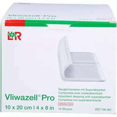 VLIWAZELL Pro superabsorb.compress.sterile 10x20 cm, 10 vnt
