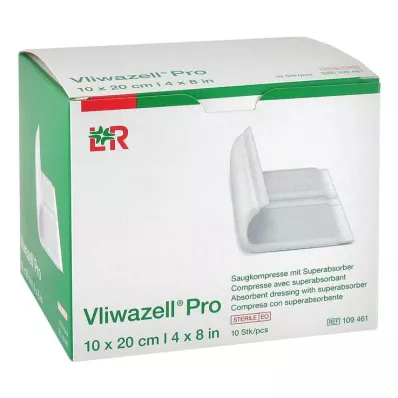 VLIWAZELL Pro superabsorb.compress.sterile 10x20 cm, 10 vnt