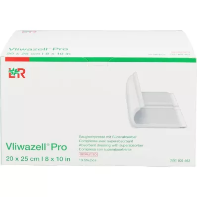 VLIWAZELL Pro superabsorb.compress.sterile 20x25 cm, 10 vnt