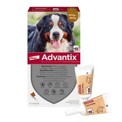 ADVANTIX Taškinis tirpalas 40-60 kg šunims, 4X6,0 ml