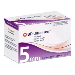 BD ULTRA-FINE Plunksnakočių adatos 5 mm 31 G 0,25 mm, 105 vnt