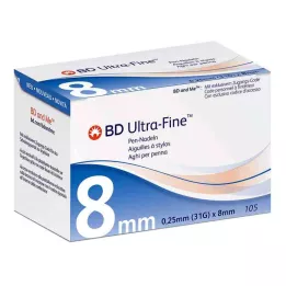 BD ULTRA-FINE Plunksnakočių adatos 8 mm 31 G 0,25 mm, 105 vnt