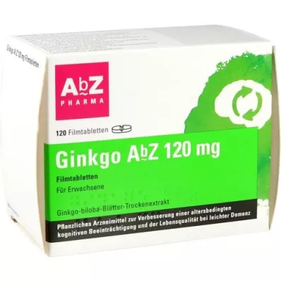 GINKGO AbZ 120 mg plėvele dengtos tabletės, 120 vnt