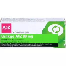 GINKGO AbZ 80 mg plėvele dengtos tabletės, 30 vnt