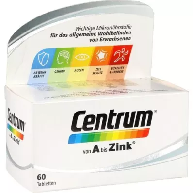 CENTRUM A-Zinc tabletės, 60 kapsulių