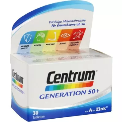 CENTRUM Generation 50+ tabletės, 30 kapsulių