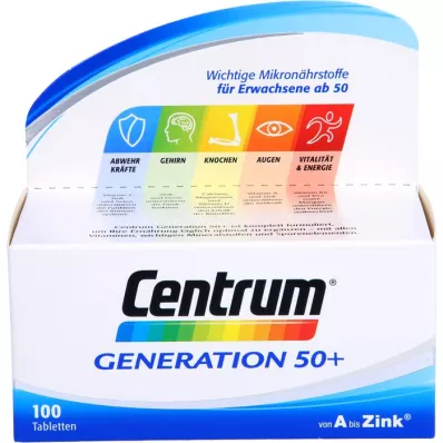 CENTRUM Generation 50+ tabletės, 100 kapsulių