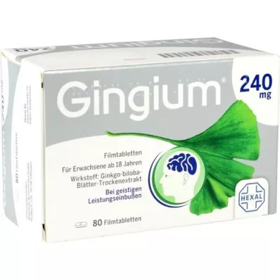 GINGIUM 240 mg plėvele dengtos tabletės, 80 vnt