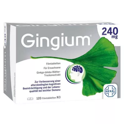 Gingium 240 mg plėvele dengtos tabletės, 120 vnt Gingium 240 mg plėvele dengtos tabletės, 120 vnt