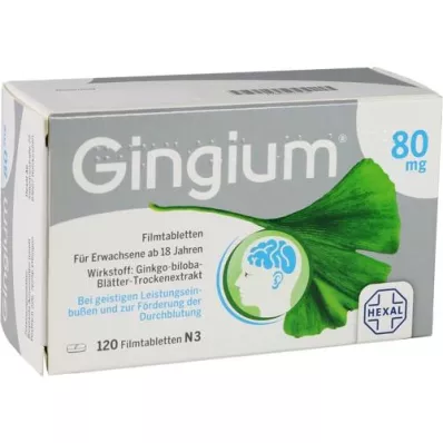 GINGIUM 80 mg plėvele dengtos tabletės, 120 vnt