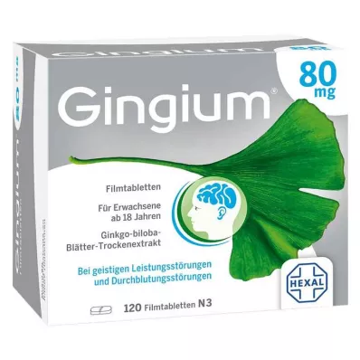 Gingium 80 mg plėvele dengtos tabletės, 120 vnt