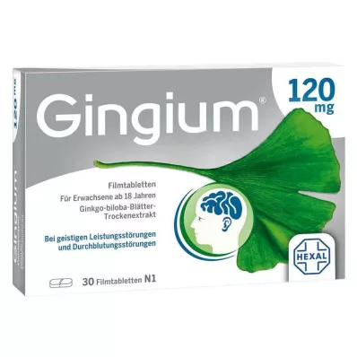 Gingium 120 mg plėvele dengtos tabletės, 30 vnt Gingium 120 mg plėvele dengtos tabletės, 30 vnt