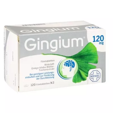 GINGIUM 120 mg plėvele dengtos tabletės, 120 vnt