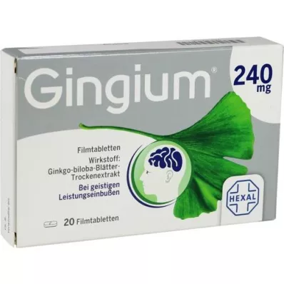 GINGIUM 240 mg plėvele dengtos tabletės, 20 vnt