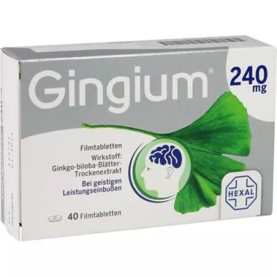 GINGIUM 240 mg plėvele dengtos tabletės, 40 vnt