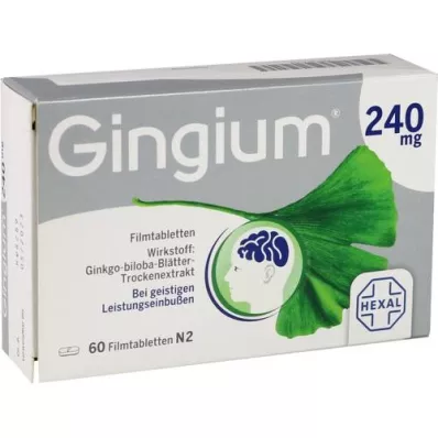 GINGIUM 240 mg plėvele dengtos tabletės, 60 vnt