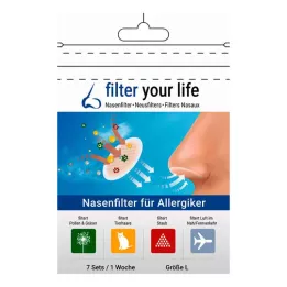 FILTER YOUR LIFE Nosies filtras alergiškiems žmonėms, L dydis, 7X2 vnt