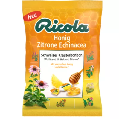 RICOLA m.Z.Beutel Ežiuolės medaus ir citrinų saldainiai, 75 g