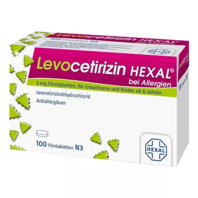 Levocetirizine Hexal nuo alergijos 5 mg plėvele dengtos tabletės, 100 vnt Levocetirizine Hexal nuo alergijos 5 mg plėvele dengtos tabletės, 100 vnt