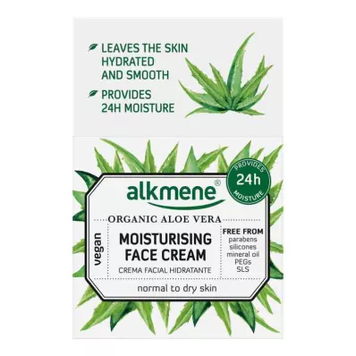 ALKMENE Drėkinamasis veido kremas su organiniu alaviju, 50 ml