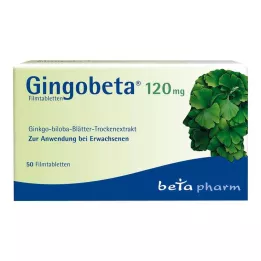 Gingobeta 120 mg plėvele dengtos tabletės, 50 vnt