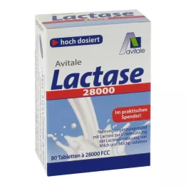 LACTASE 28 000 FCC Tabletės dozatoriuje, 80 vnt