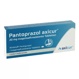 Pantoprazole axicur® 20 mg tabletės, 7 vnt