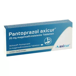 Pantoprazole axicur® 20 mg tabletės, 14 vnt
