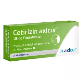 CETIRIZIN axicur 10 mg plėvele dengtos tabletės, 20 vnt