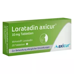 LORATADIN axicur 10 mg tabletės, 20 vnt