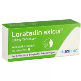 LORATADIN axicur 10 mg tabletės, 50 vnt