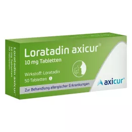 LORATADIN axicur 10 mg tabletės, 50 vnt