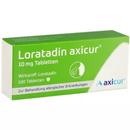 LORATADIN axicur 10 mg tabletės, 100 vnt