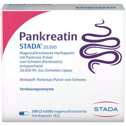 PANKREATIN STADA 20 000 skrandžio sulčių kietųjų kapsulių, 200 vnt