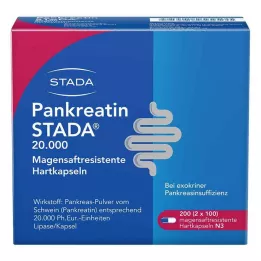 PANKREATIN STADA 20 000 skrandžio sulčių kietųjų kapsulių, 200 vnt