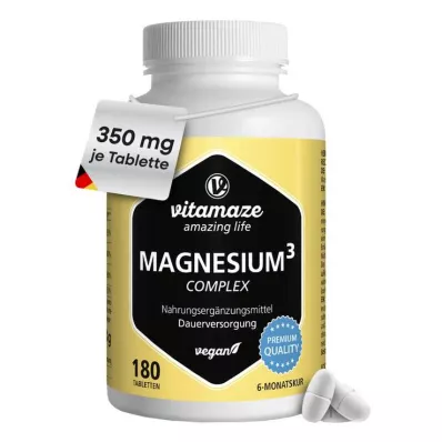 Magnio 350 mg komplekso citratas/oksidas/karbonatas veganiškos tabletės, 180 vnt Magnio 350 mg komplekso citratas/oksidas/karbonatas veganiškos tabletės, 180 vnt