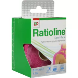 RATIOLINE Sportinė juosta 5 cmx5 m rožinės spalvos, 1 vnt