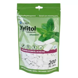 MIRADENT Kramtomoji guma Xylitol Spearmint Ref., 200 vnt
