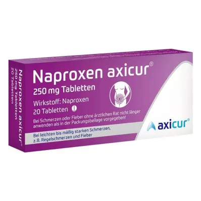 Naproxen axicur® 250 mg tabletės, 20 vnt Naproxen axicur® 250 mg tabletės, 20 vnt