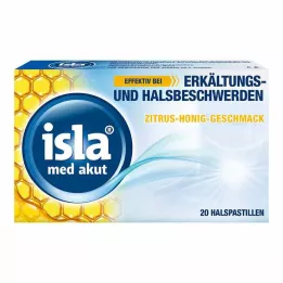 ISLA MED aštrios citrusinių vaisių ir medaus pastilės, 20 vnt